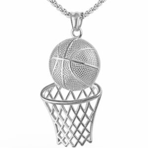 Basketball Pendant Necklace Male Stainless Steel Necklace Jewelry Sports Pendan
